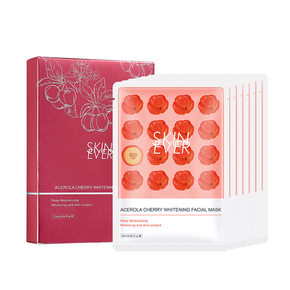 SKIN EVER Acerola Cherry Mask Pack Box of 7 Pieces Hydrating Moisturizing Nourishes Bright Skin SK035Z