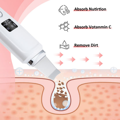 Hailicare Facial Ultrasonic Iontophoresis Export Skin Scraper LED LCD Screen Skin Scrubber