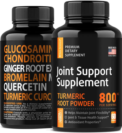 Joint Support Supplement with Turmeric Curcumin Glucosamine Chondroitin MSM