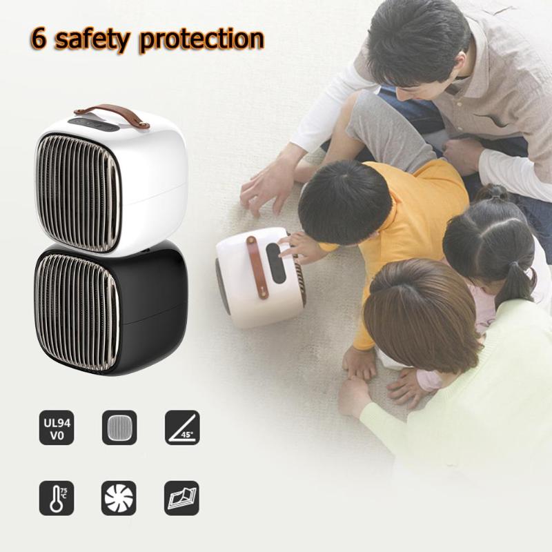 Mini 800W Space Heater Portable Winter Warmer Fan Personal Electric Heater for Home Office Ceramic Small Heaters US/ EU Plug