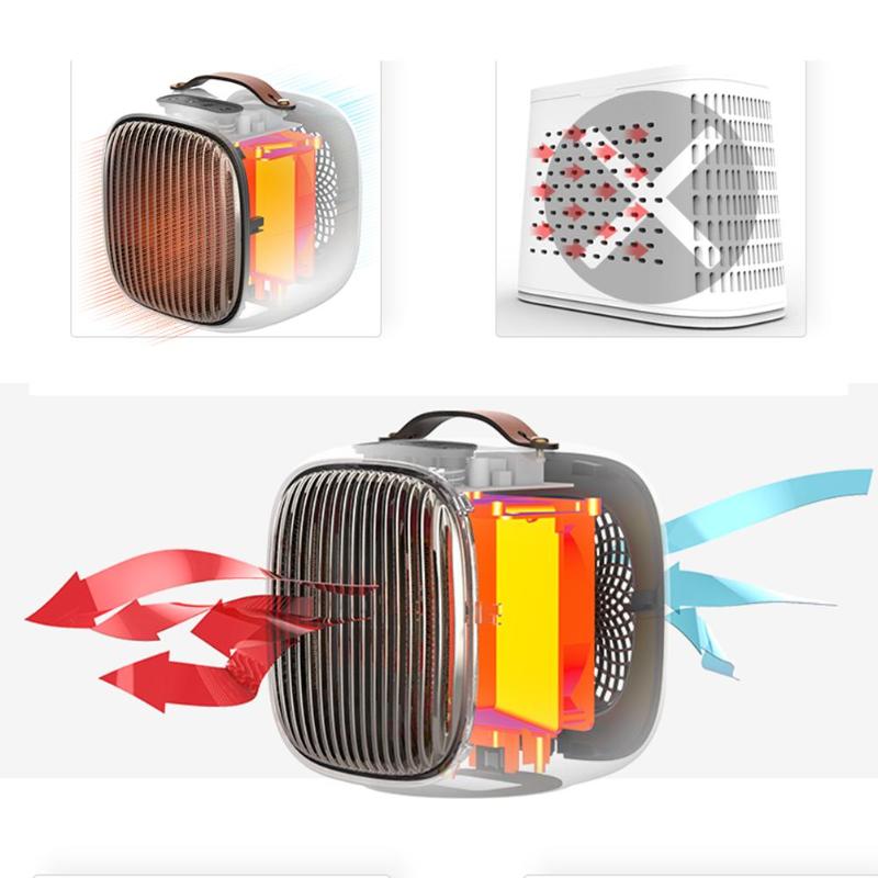 Mini 800W Space Heater Portable Winter Warmer Fan Personal Electric Heater for Home Office Ceramic Small Heaters US/ EU Plug